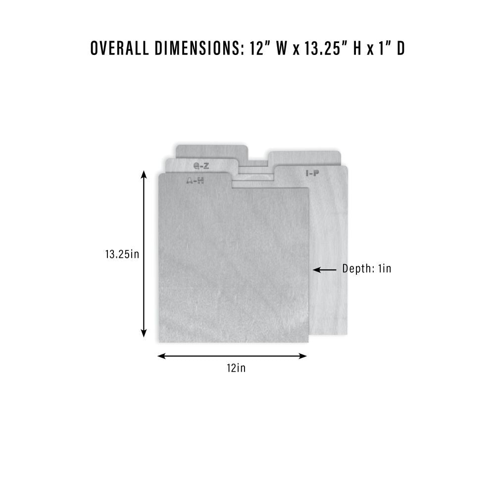 A-z Vinyl Record Dividers dimensions