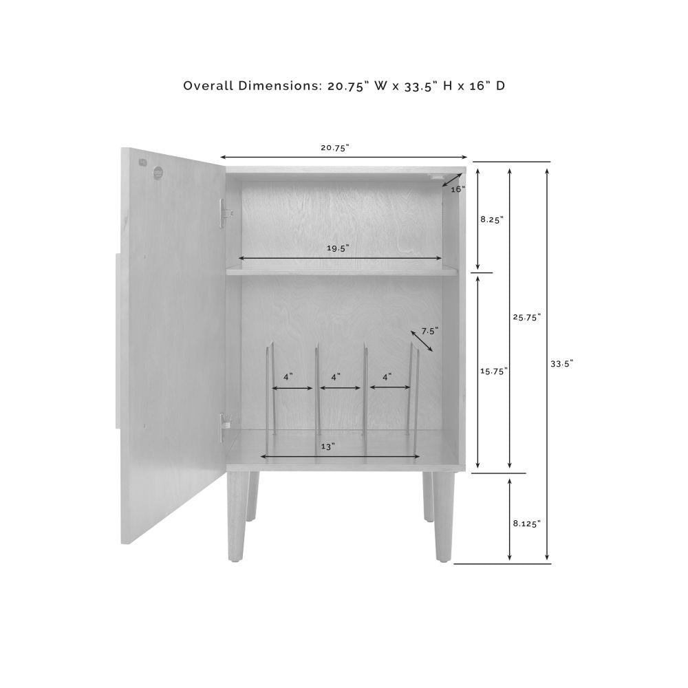 Everett Record Player Stand dimensions