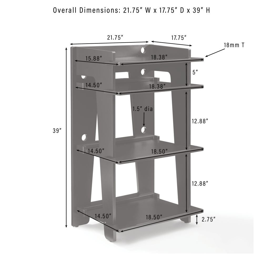 Soho Record Player Stand dimensions