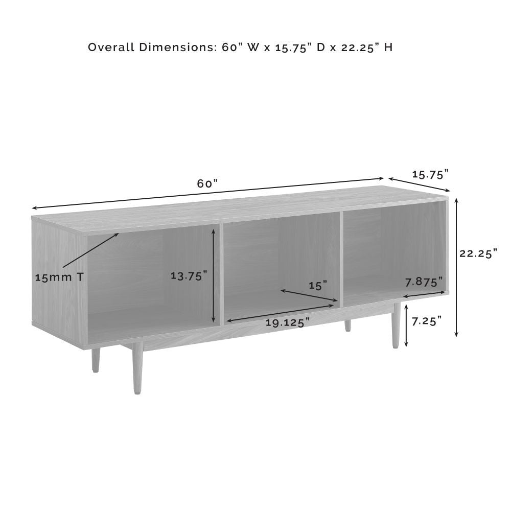 Liam Large Record Storage Console Cabinet dimensions