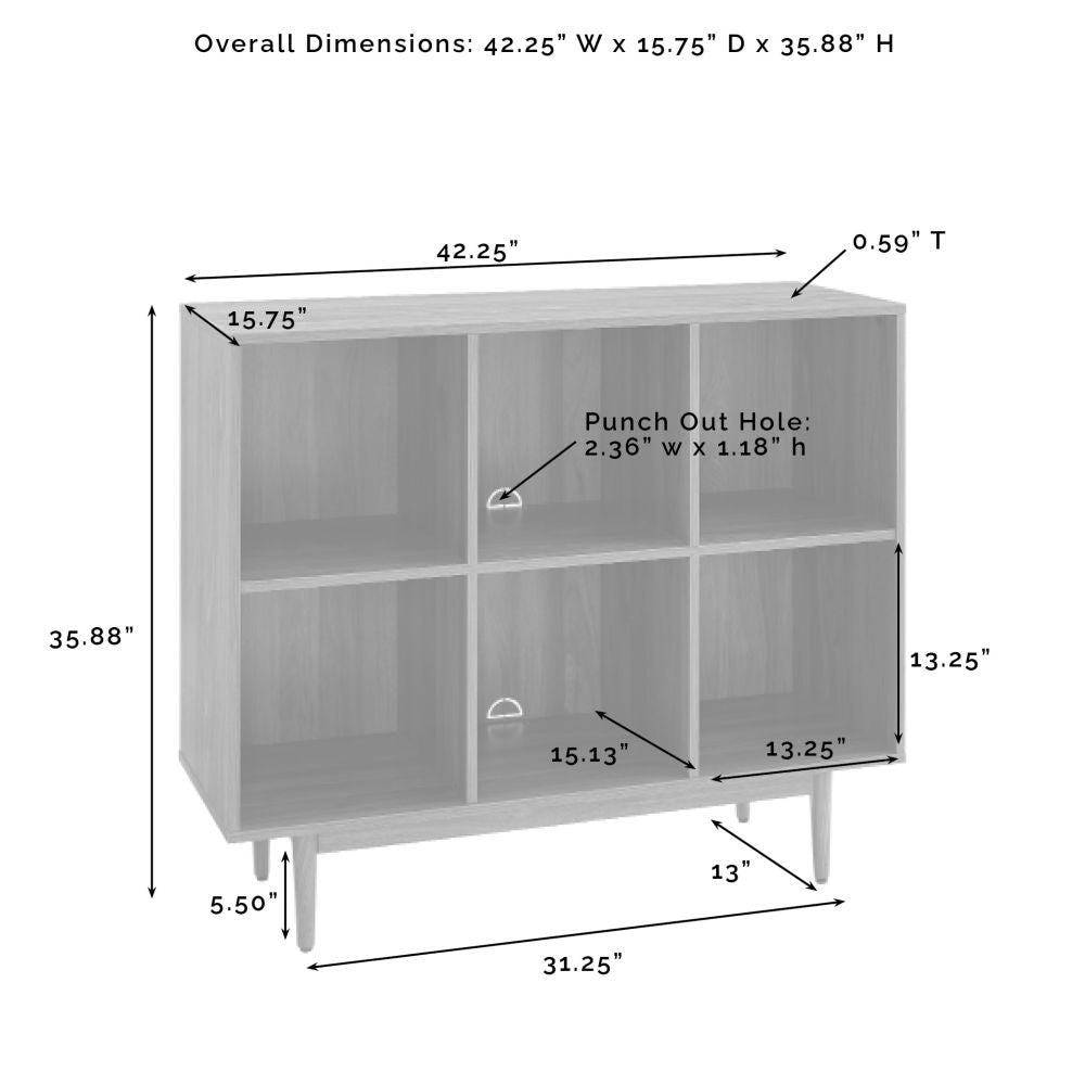 Liam 6 Cube Record Storage Cube Bookcase dimensions