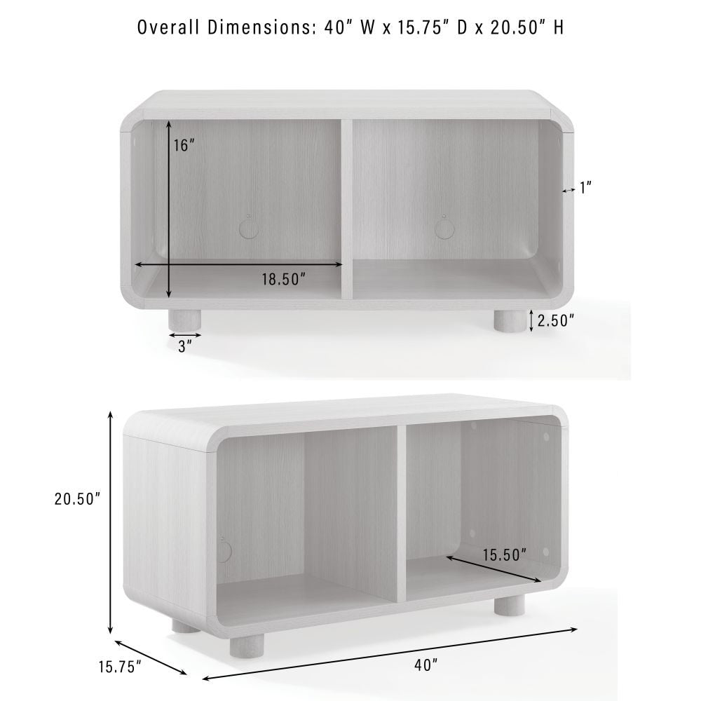 ZOE MEDIUM RECORD PLAYER STAND WITH VINYL STORAGE dimensions
