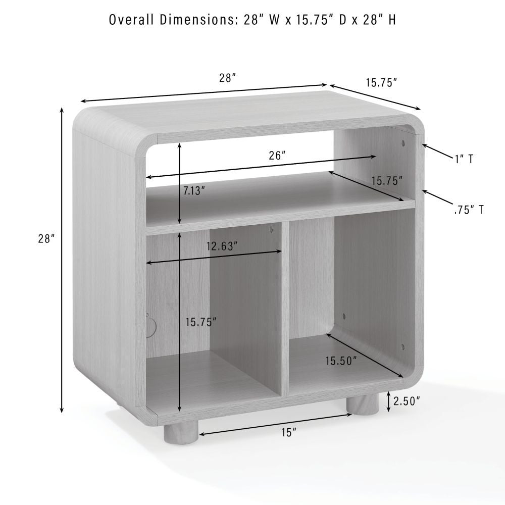 ZOE RECORD PLAYER STAND WITH VINYL STORAGE dimensions