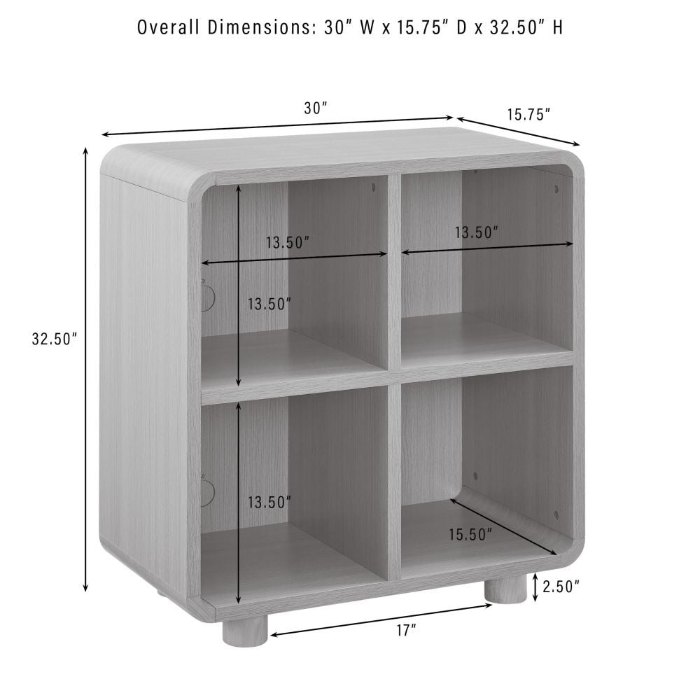 ZOE 4 CUBE RECORD PLAYER STAND WITH VINYL STORAGE dimensions