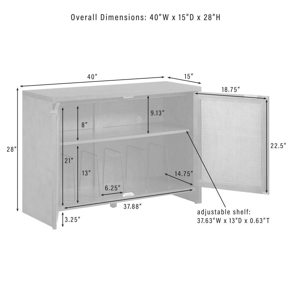 Kenji Record Storage Media Console dimensions