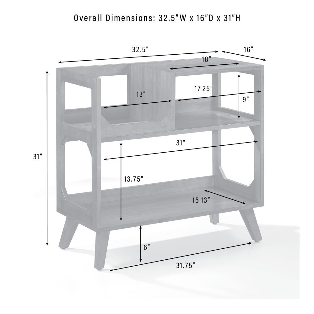 ASHEVILLE MEDIUM RECORD STORAGE CONSOLE dimensions