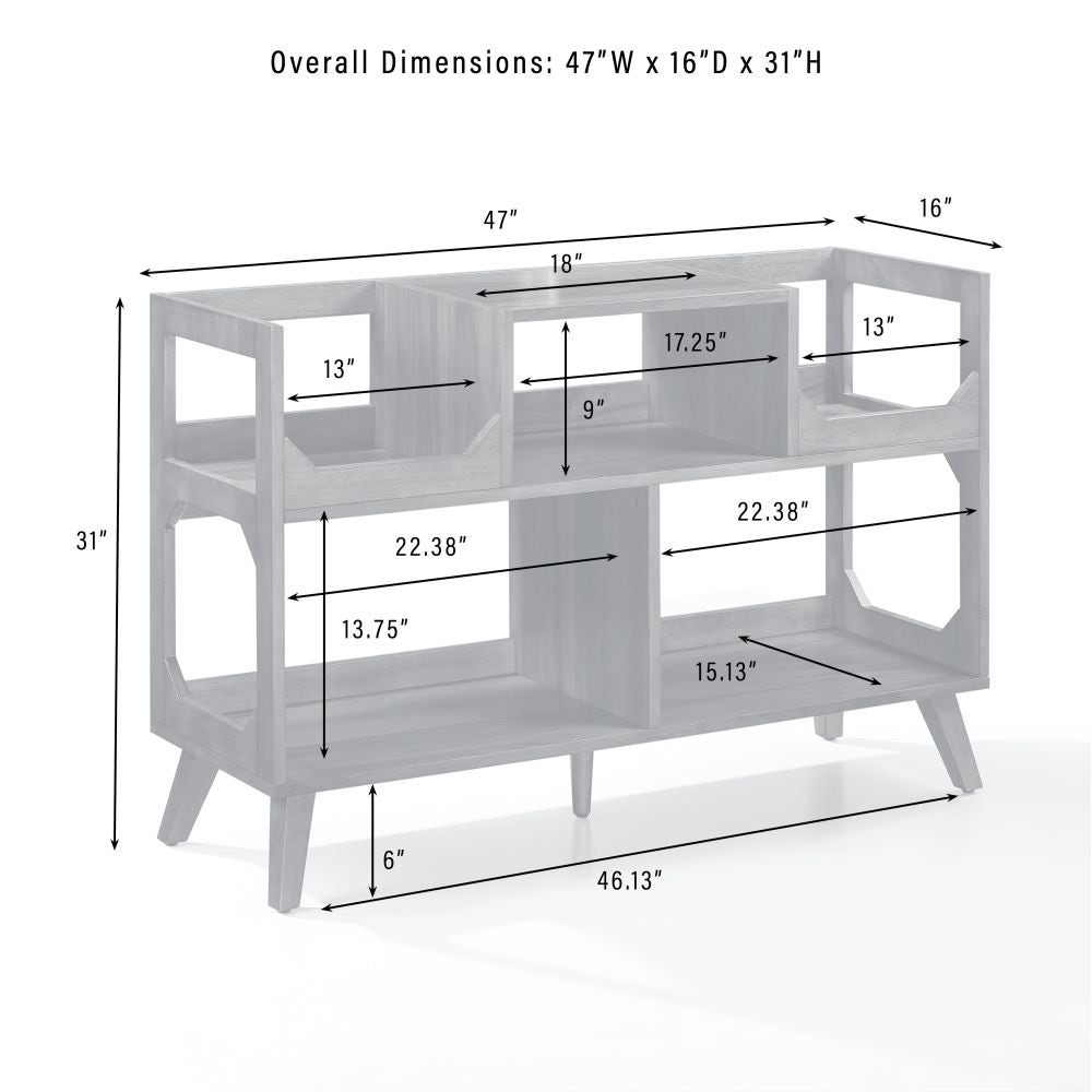 ASHEVILLE LARGE RECORD STORAGE CONSOLE dimensions