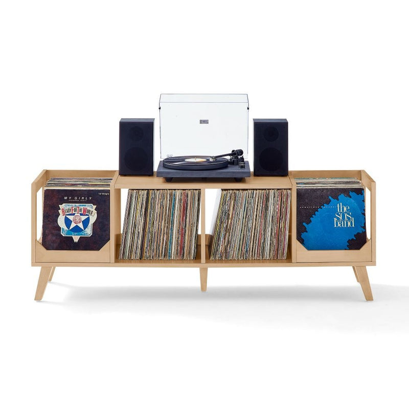 ASHEVILLE LOW RECORD PLAYER STAND WITH VINYL STORAGE - CF1149-NA