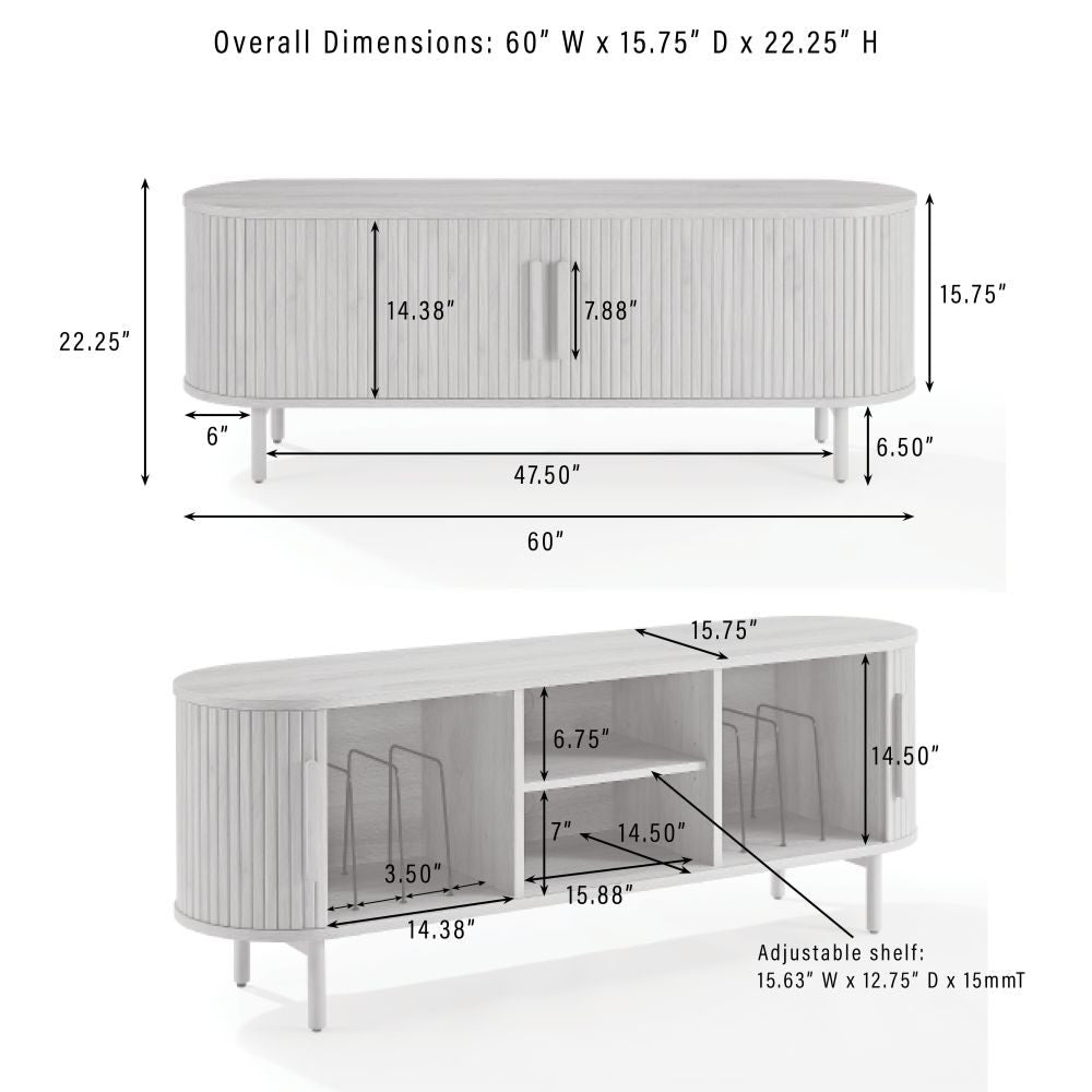 AMBROSE RECORD STORAGE MEDIA CONSOLE dimensions