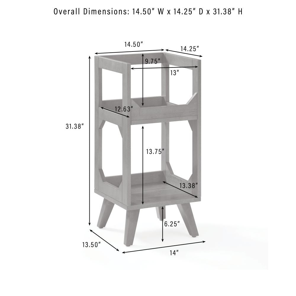 ASHEVILLE SMALL RECORD STORAGE STAND dimensions
