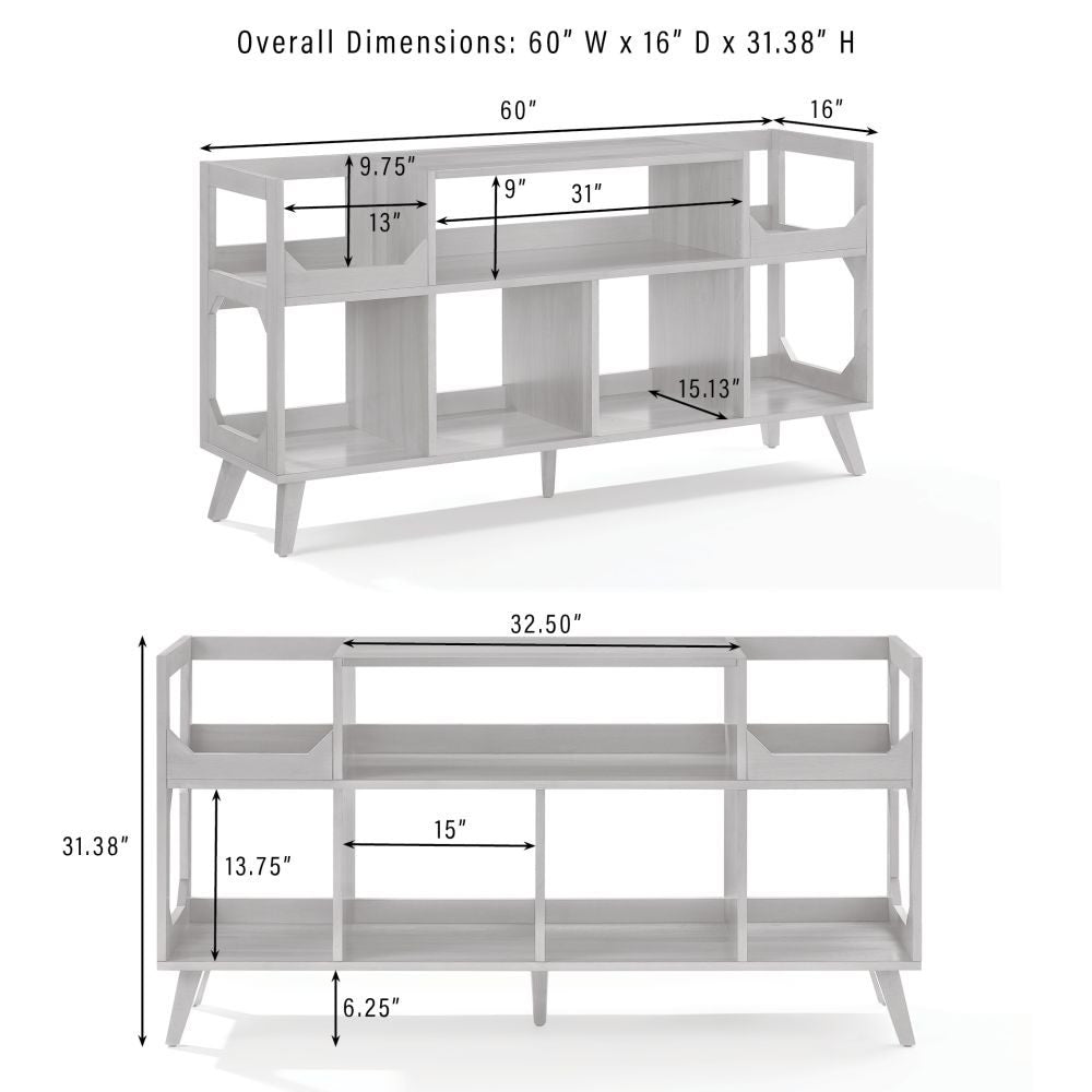 ASHEVILLE XL RECORD PLAYER STAND WITH VINYL STORAGE dimensions