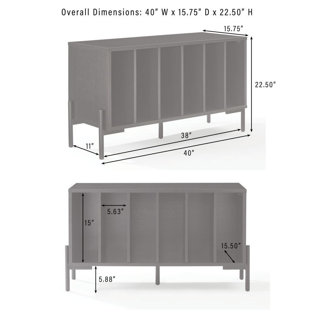 GREENWICH MEDIUM RECORD STORAGE CONSOLE dimensions