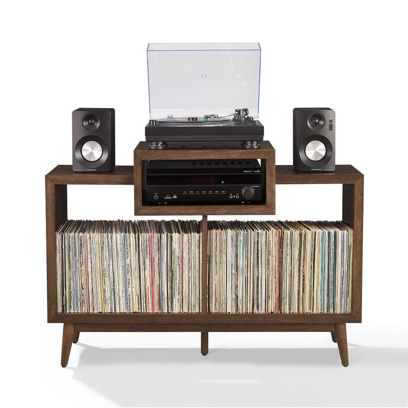 NASHVILLE MEDIUM RECORD PLAYER STAND WITH VINYL STORAGE - CF1165-BR