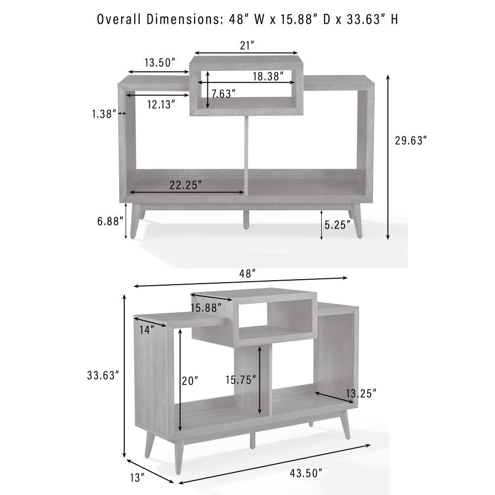 NASHVILLE MEDIUM RECORD PLAYER STAND WITH VINYL STORAGE dimensions