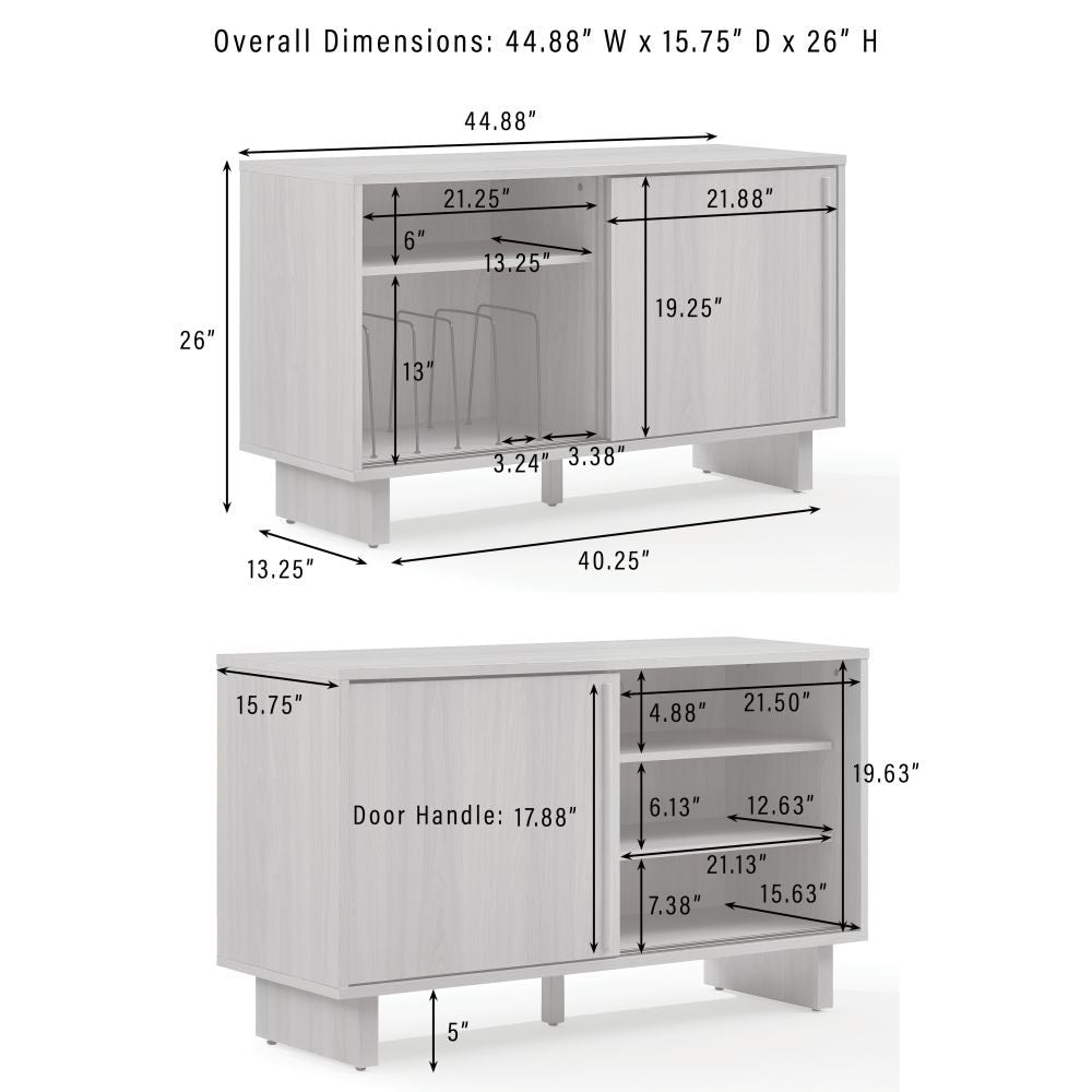 GEMMA MEDIUM RECORD PLAYER CABINET WITH VINYL STORAGE dimensions