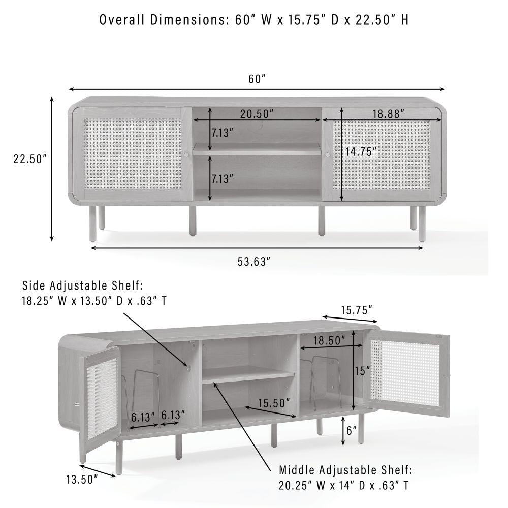 NORA RECORD PLAYER CABINET WITH VINYL STORAGE dimensions