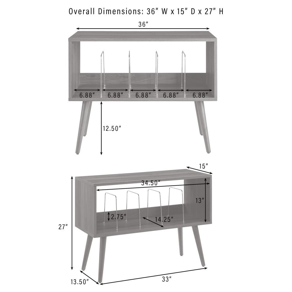 LIAM SMALL RECORD PLAYER STAND WITH VINYL STORAGE dimensions