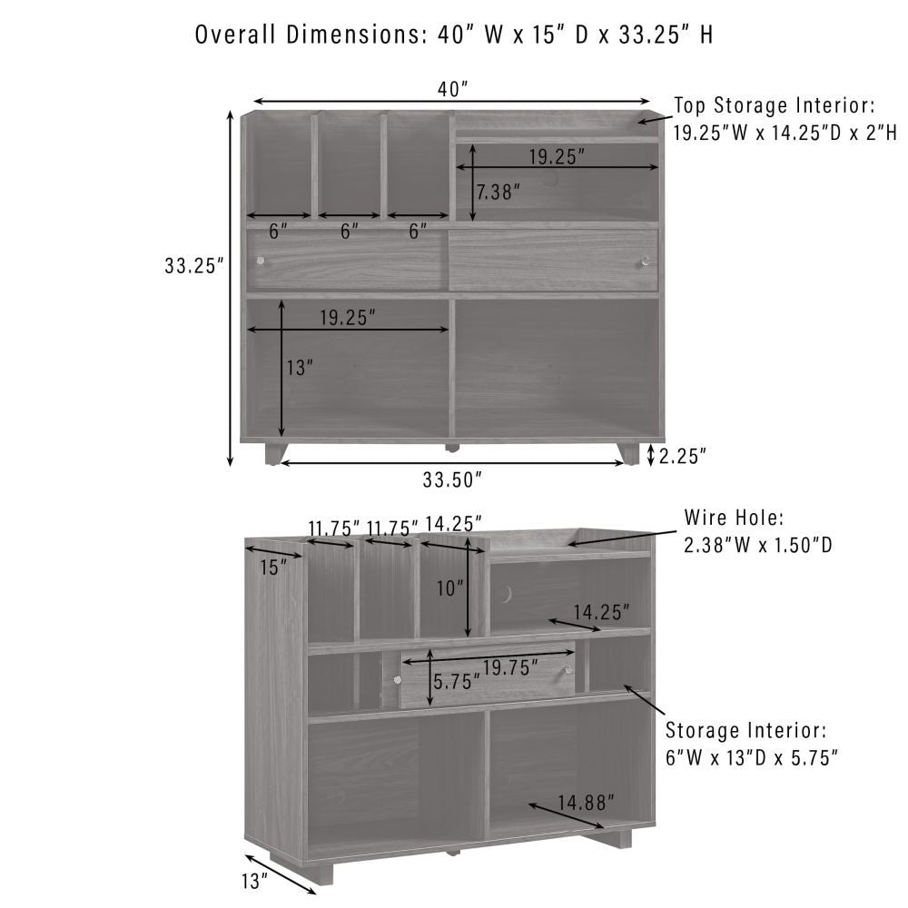 DYLAN RECORD PLAYER CABINET WITH VINYL AND CD STORAGE dimensions