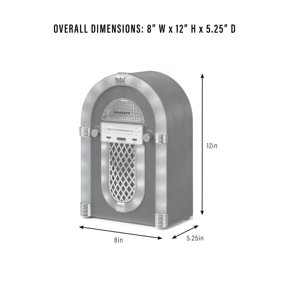 PRESLEY TABLETOP JUKEBOX BLUETOOTH RADIO dimensions