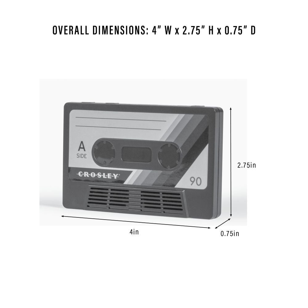 CASSETTE TAPE PORTABLE BLUETOOTH SPEAKER dimensions
