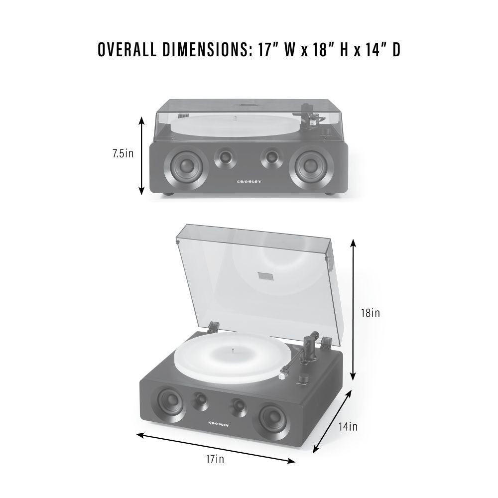 LUMINATE RECORD PLAYER dimensions