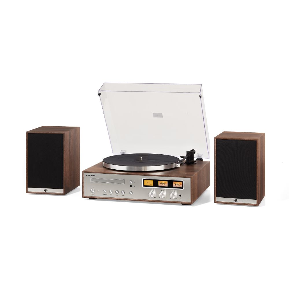 1978T Record Player With Speakers - White Background (-W) (cheese:CR7504A-WA:1)