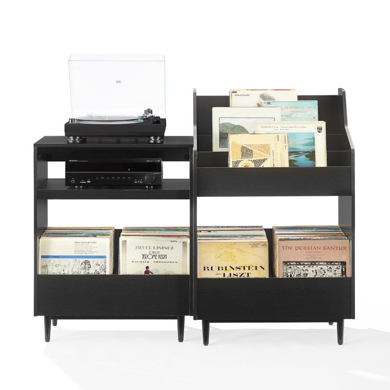 Liam 2pc Record Player Stand And Vinyl Storage Set - KF13123BK