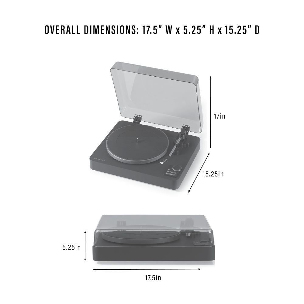 C300 FULLY AUTOMATIC TURNTABLE WITH S100 SPEAKERS dimensions