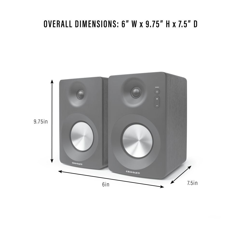 S100 Stereo Powered Bluetooth Speakers dimensions