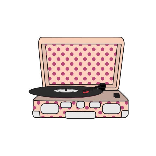 Hand illustrated custom Cruiser record player