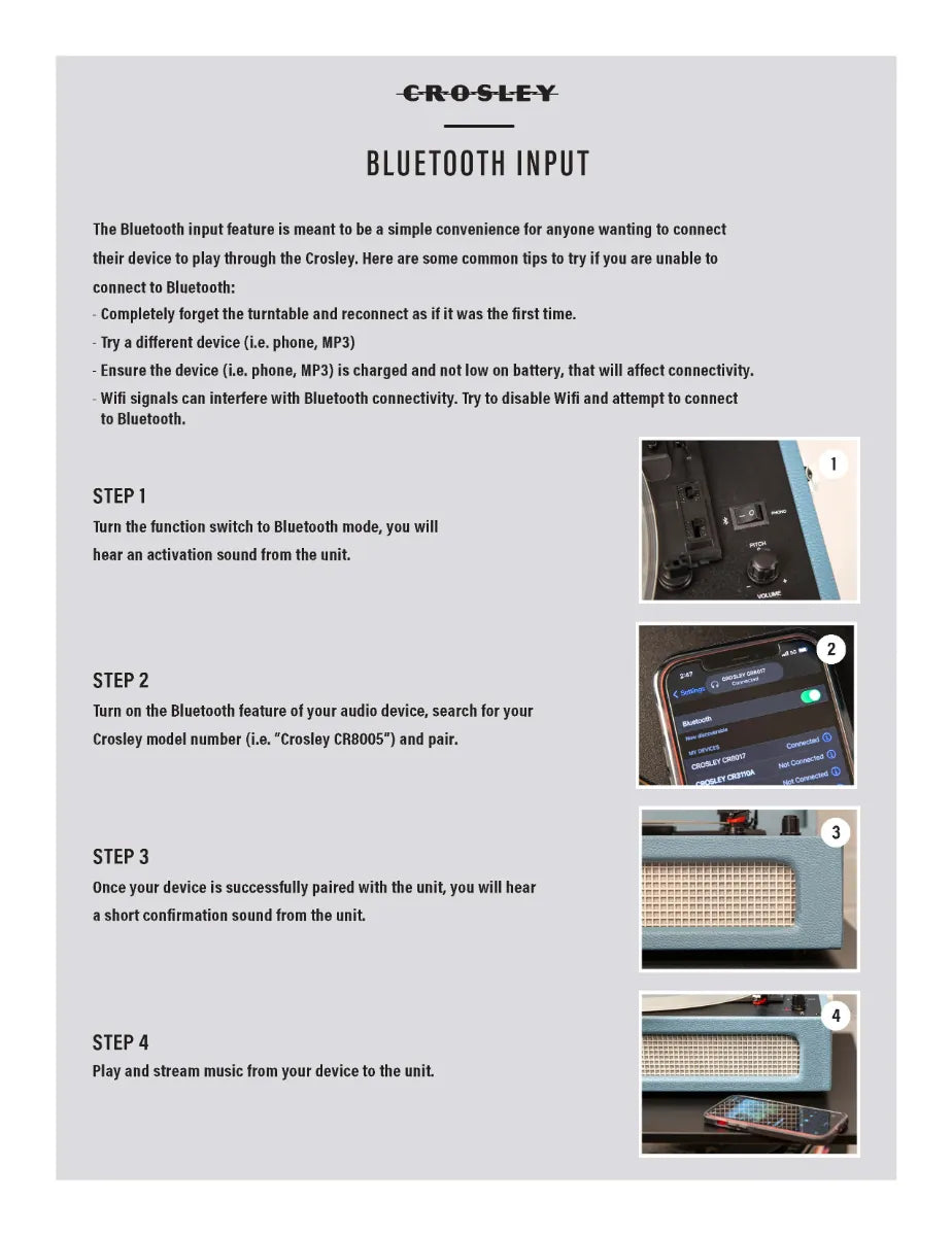 Bluetooth input setup guide