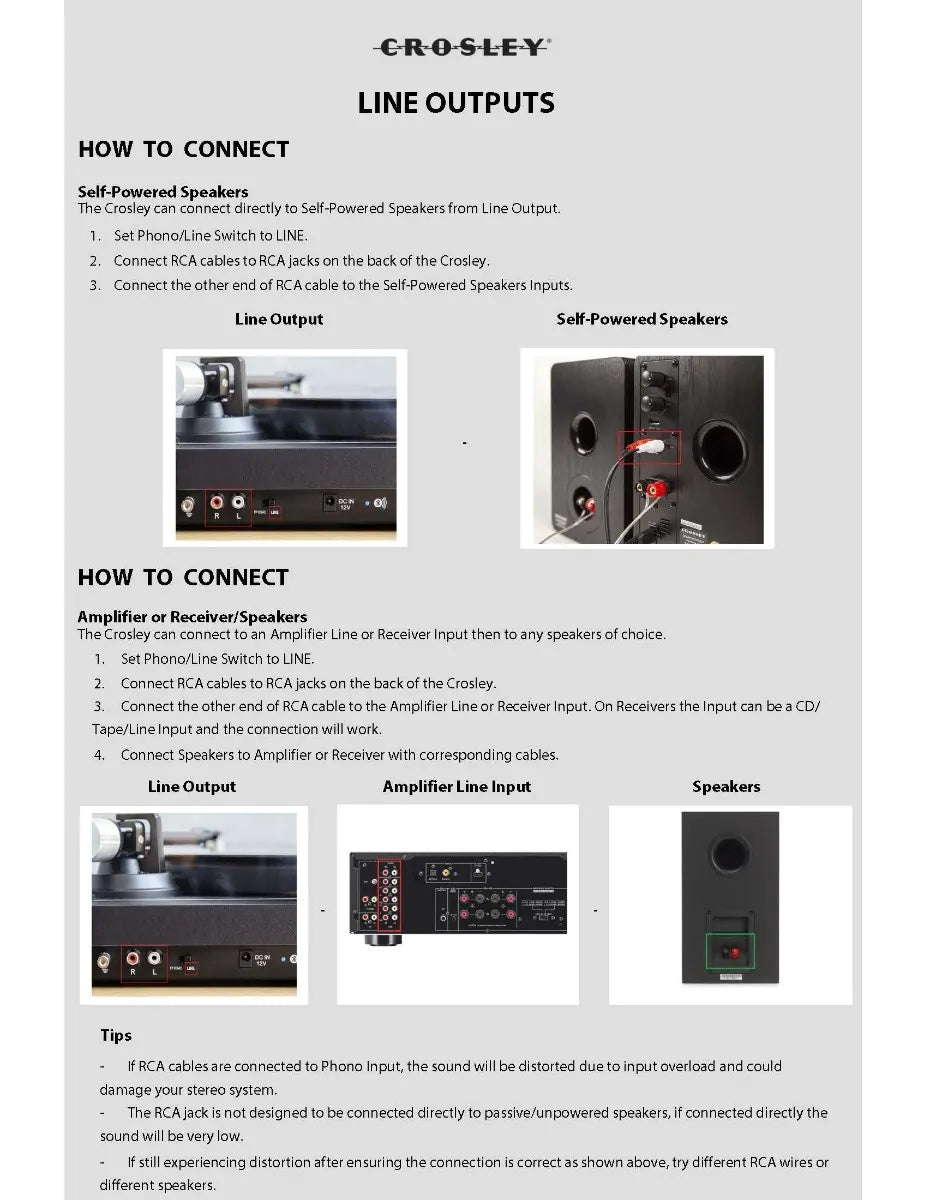 External speakers line output setup guide